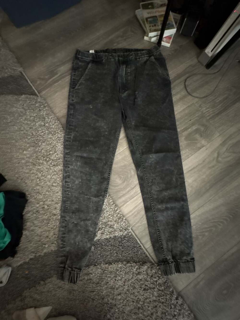 Buffalo David Bitton Premium Fit Dropped Crotch Acid Wash Jogger Jeans